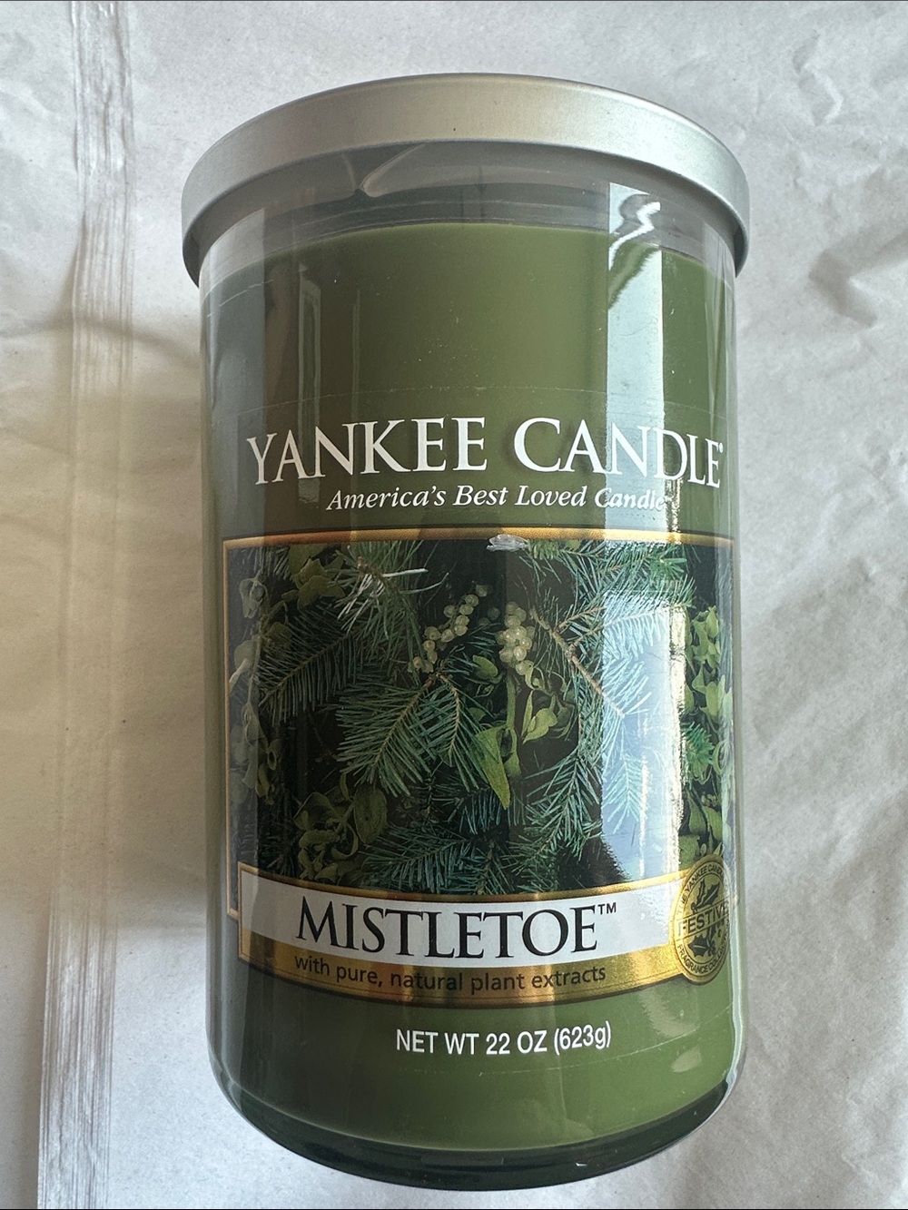 Yankee Candle Green Mistletoe Jar Candle 22oz
